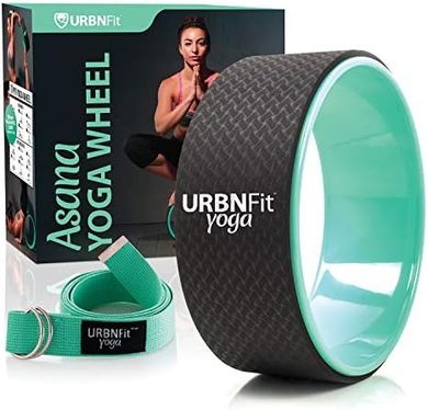 URBNFit Yoga Wheel: 12" roller for stretching, flexibility, and back pain relief.
