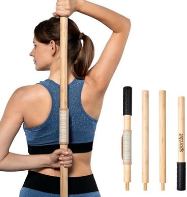 Collapsible Bamboo Yoga & Mobility Stick with Neck Pillow
