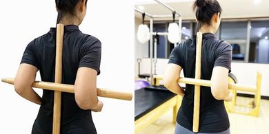 Yoga Posture Corrector Stick: Detachable, Robust, 47-inch Wood
