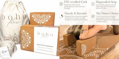 Eco-Friendly Portuguese Cork Yoga Blocks (2-pack, 9x6x3")
