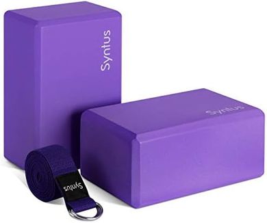 Syntus Yoga Set: 2 Blocks, 8ft Strap for Fitness & Stretching
