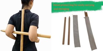 Yoga Stick:  Multi-purpose wooden posture corrector & breathing aid.
