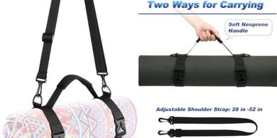 Portable Yoga & Picnic Mat Strap: Adjustable, for Travel & Fitness
