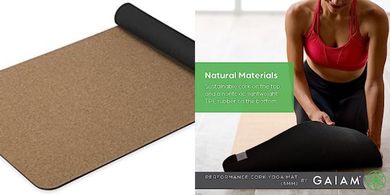 Gaiam Cork Yoga Mat: Sustainable, Non-Slip, Great for Hot Yoga & Fitness
