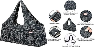 KUAK Yoga Mat Bag: Durable Tote with Strap & Pockets
