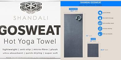 Shandali GoSweat Yoga Towel: Super-Absorbent, Non-Slip Microfiber
