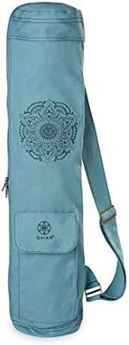 Gaiam Cargo Yoga Mat Bag: Full-zip, adjustable strap, phone/earbud pockets.
