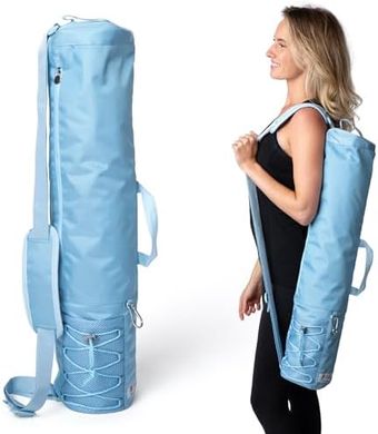 Sky Blue Durable Yoga Mat Bag with Padded Adjustable Strap
