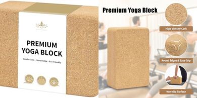 Premium Cork Yoga Block: Eco-Friendly for Yoga & Pilates
