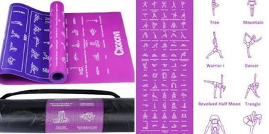 Thick, Non-Slip Yoga Mat with 75 Poses & Bag – Perfect Gift
