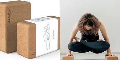 Trideer Cork Yoga Blocks: Eco-Friendly, Non-Slip, High-Density (2-Pack)
