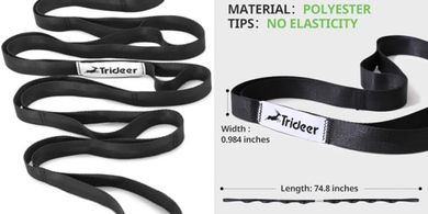 Trideer Stretching Strap: 10-Loop Exercise & Pilates Band
