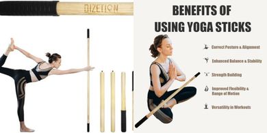 Collapsible Ash Wood Yoga Stick: Improves Flexibility, Balance & Posture
