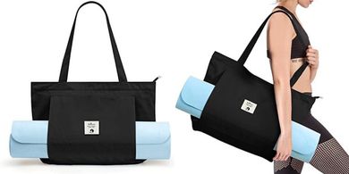 WLLWOO Yoga Tote: Canvas Carryall for Mat & Essentials
