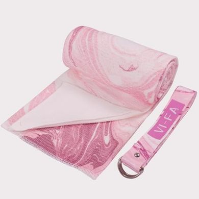 Pink Marble Yoga Mat Towel & Strap Set (68"x24")
