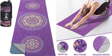 MoKo Yoga Towel & Mat: Non-Slip, Quick-Dry, with Pocket
