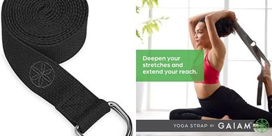 Gaiam Premium Yoga Stretch Strap: Adjustable, for Fitness & Therapy
