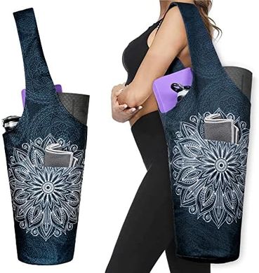 Large Yoga Tote Bag with Pockets: Holds Mats & Accessories
