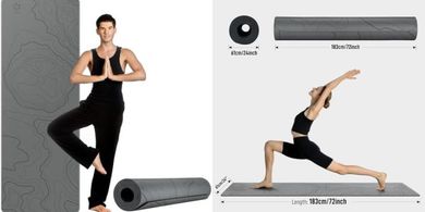 Sportneer Eco-Friendly Yoga & Workout Mat (4mm, Grey, Large)
