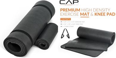 CAP Barbell High-Density Yoga Mat with Strap
