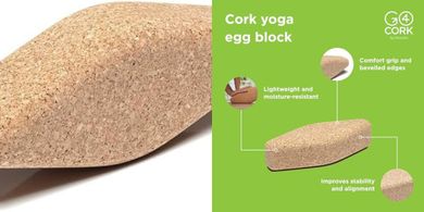 Go4Cork Oval Yoga Block: Eco-Friendly, Comfortable Grip
