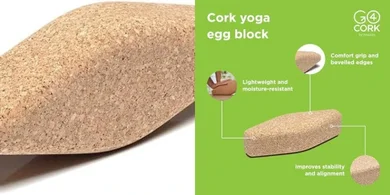 Go4Cork Oval Yoga Block: Eco-Friendly, Comfortable Grip