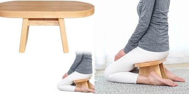 Handcrafted Wooden Meditation Bench & Stool
