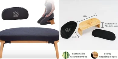 Bamboo Meditation Bench with Pillow & Bag