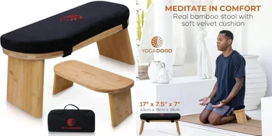 Bamboo Meditation Bench: Portable, Cushioned Seat for Zen Practice