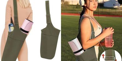 Ginsco Yoga Mat Bag: Adjustable strap, large pockets, fits most mats.
