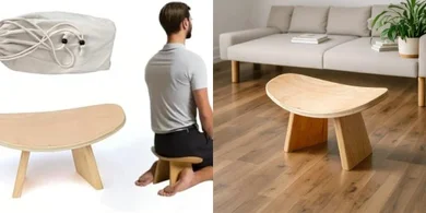 Portable Wooden Meditation Bench for Seiza, Yoga & Prayer